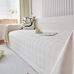 Textured Chenille Sofa Cover Throw, Soft Washable Couch Blanket Protector for Pets