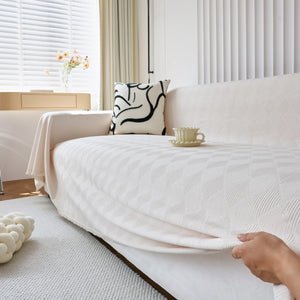 Textured Chenille Sofa Cover Throw, Soft Washable Couch Blanket Protector for Pets