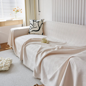 Textured Chenille Sofa Cover Throw, Soft Washable Couch Blanket Protector for Pets