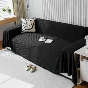 Textured Chenille Sofa Cover Throw, Soft Washable Couch Blanket Protector for Pets