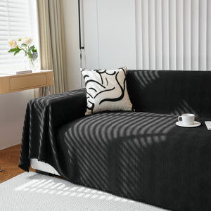 Textured Chenille Sofa Cover Throw, Soft Washable Couch Blanket Protector for Pets