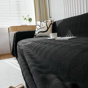 Textured Chenille Sofa Cover Throw, Soft Washable Couch Blanket Protector for Pets