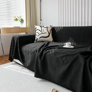 Textured Chenille Sofa Cover Throw, Soft Washable Couch Blanket Protector for Pets