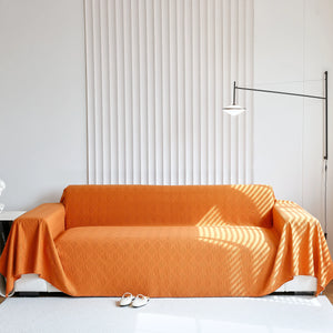 Textured Chenille Sofa Cover Throw, Soft Washable Couch Blanket Protector for Pets