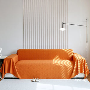 Textured Chenille Sofa Cover Throw, Soft Washable Couch Blanket Protector for Pets