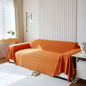 Textured Chenille Sofa Cover Throw, Soft Washable Couch Blanket Protector for Pets