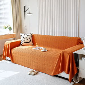 Textured Chenille Sofa Cover Throw, Soft Washable Couch Blanket Protector for Pets