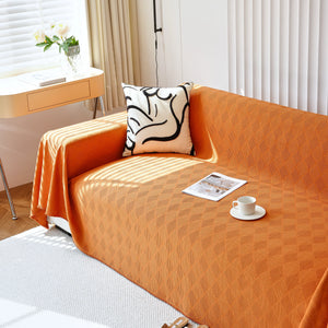 Textured Chenille Sofa Cover Throw, Soft Washable Couch Blanket Protector for Pets