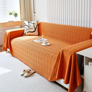 Textured Chenille Sofa Cover Throw, Soft Washable Couch Blanket Protector for Pets