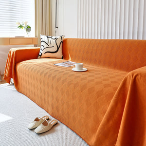 Textured Chenille Sofa Cover Throw, Soft Washable Couch Blanket Protector for Pets