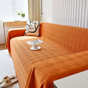 Textured Chenille Sofa Cover Throw, Soft Washable Couch Blanket Protector for Pets