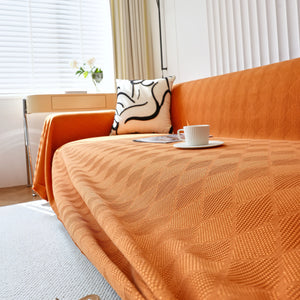 Textured Chenille Sofa Cover Throw, Soft Washable Couch Blanket Protector for Pets