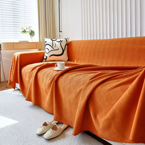 Textured Chenille Sofa Cover Throw, Soft Washable Couch Blanket Protector for Pets