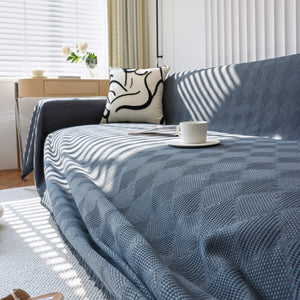 Textured Chenille Sofa Cover Throw, Soft Washable Couch Blanket Protector for Pets