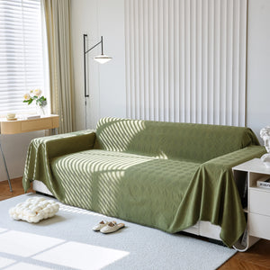 Textured Chenille Sofa Cover Throw, Soft Washable Couch Blanket Protector for Pets