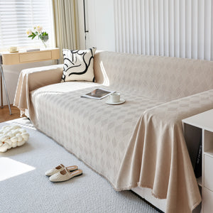 Textured Chenille Sofa Cover Throw, Soft Washable Couch Blanket Protector for Pets