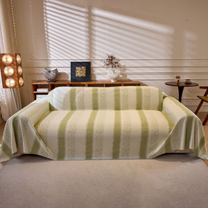Modern Striped Couch Protector Blanket, Furniture Slipcover for L Shaped Sectionals