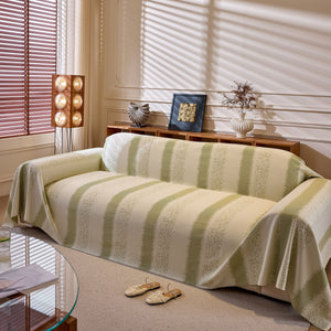 Modern Striped Couch Protector Blanket, Furniture Slipcover for L Shaped Sectionals