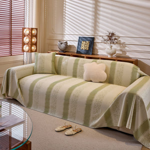 Modern Striped Couch Protector Blanket, Furniture Slipcover for L Shaped Sectionals