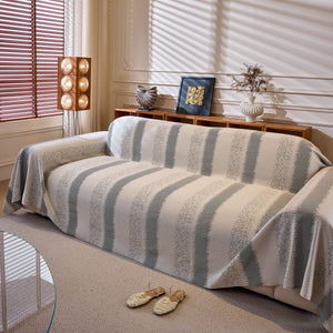 Modern Striped Couch Protector Blanket, Furniture Slipcover for L Shaped Sectionals