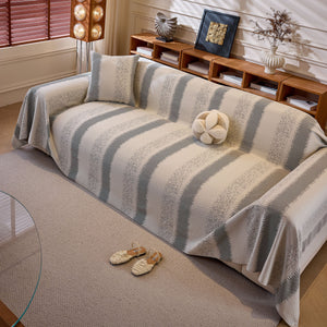 Modern Striped Couch Protector Blanket, Furniture Slipcover for L Shaped Sectionals