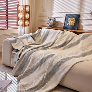 Modern Striped Couch Protector Blanket, Furniture Slipcover for L Shaped Sectionals