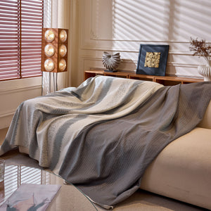 Modern Striped Couch Protector Blanket, Furniture Slipcover for L Shaped Sectionals