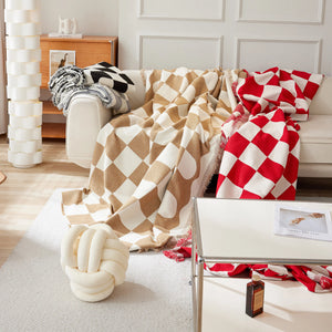 Chenille Plaid Couch Covers for Couches, Sectional Couch Covers, Stylish Sofa Throw Blanket