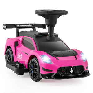 6V Electric Kids Ride on Push Car Maserati Licensed with Foot Pedal and Music-Pink