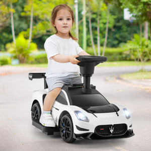 6V Electric Kids Ride on Push Car Maserati Licensed with Foot Pedal and Music-White