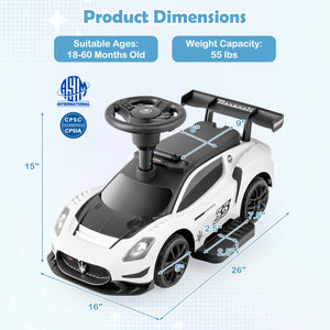 6V Electric Kids Ride on Push Car Maserati Licensed with Foot Pedal and Music-White