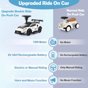 6V Electric Kids Ride on Push Car Maserati Licensed with Foot Pedal and Music-White