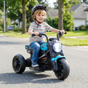 6V Kids Electric Motorcycle with LED Headlight and Music for Toddlers Aged 3-5-Blue