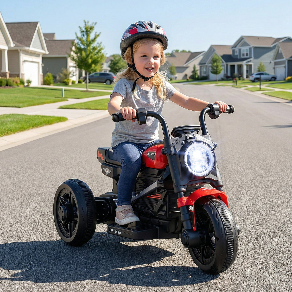 6V Kids Electric Motorcycle with LED Headlight and Music for Toddlers Aged 3-5-Red