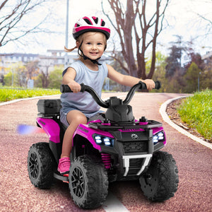 6V Kids Ride On ATV with Spray Function and Storage Box with Music-Pink