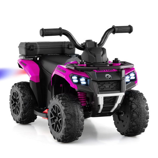 6V Kids Ride On ATV with Spray Function and Storage Box with Music-Pink