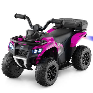 6V Kids Ride On ATV with Spray Function and Storage Box with Music-Pink