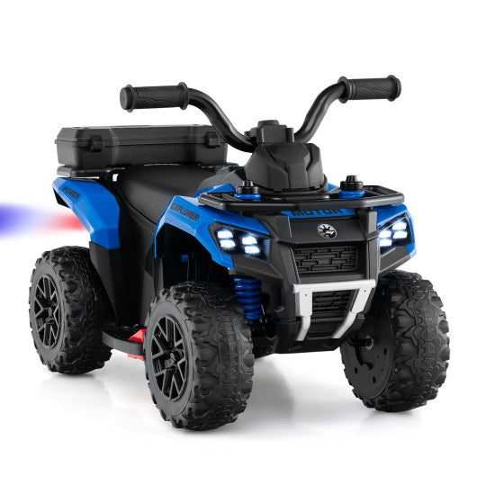 6V Kids Ride On ATV with Spray Function and Storage Box with Music-Blue