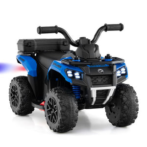 6V Kids Ride On ATV with Spray Function and Storage Box with Music-Blue