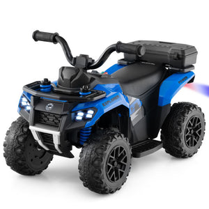 6V Kids Ride On ATV with Spray Function and Storage Box with Music-Blue