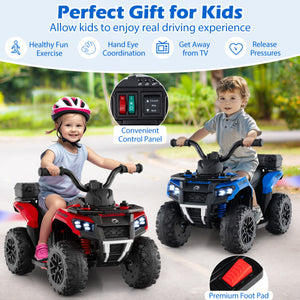 6V Kids Ride On ATV with Spray Function and Storage Box with Music-Blue