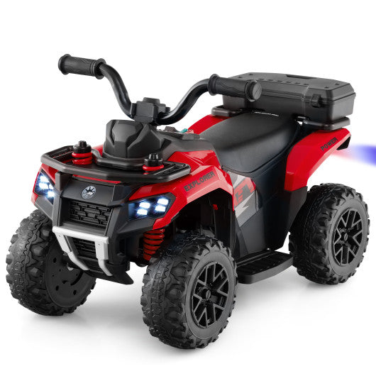 6V Kids Ride On ATV with Spray Function and Storage Box with Music-Red