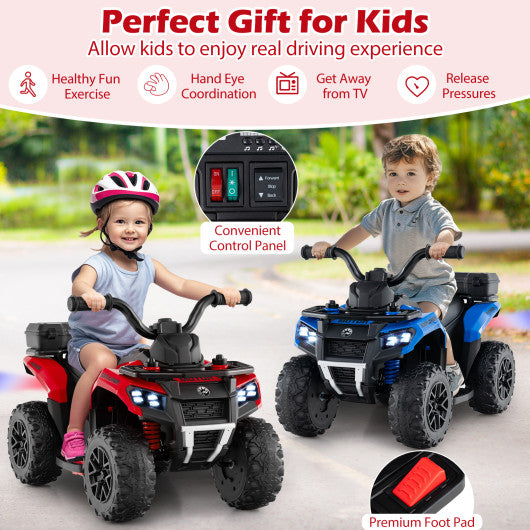 6V Kids Ride On ATV with Spray Function and Storage Box with Music-Red