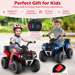 6V Kids Ride On ATV with Spray Function and Storage Box with Music-Red