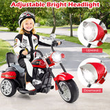 6V Powered Toddler 3-Wheel Motorbike Ride On Toy with Horn and Headlight-Heart Pink