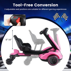 6V Ride-on Drift Car with Lights and Adjustable Seat-Pink