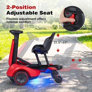 6V Ride-on Drift Car with Lights and Adjustable Seat-Red
