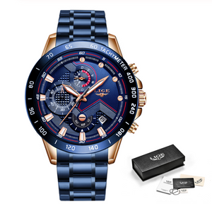 Business Elegant Men's  Watch With Chronometers Day View  Fluorescent Hands Excellent Look Unique Design Perfect Gift For Your Man