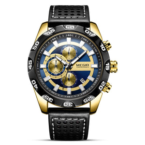 Luxury Men Fashion Watches Quartz Wrist Watches Military Casual Leather Strap Waterproof Elegant Watch
