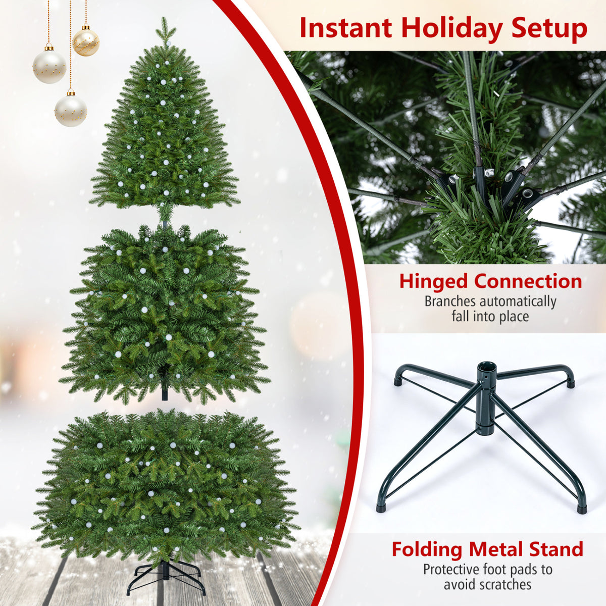 6.3 FT Smart Christmas Tree with 230 Pre-Lit RGB LED Lights-M